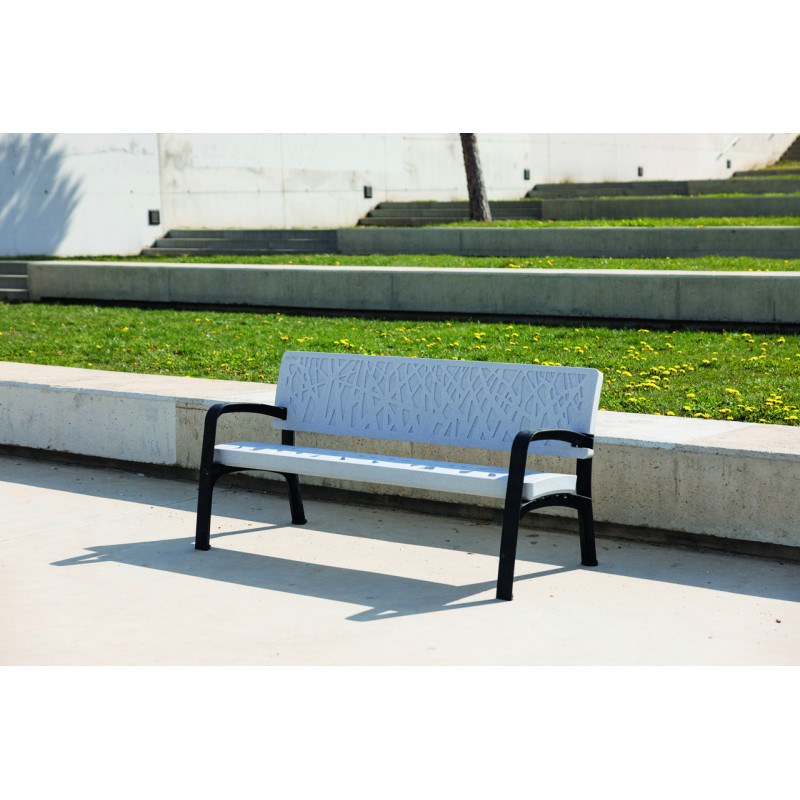 Lot de 4 bancs urbains plastique Caragana recyclé Lot de 4 bancs urbains plastique Caragana recyclé