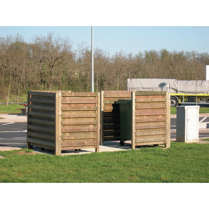 Cache-poubelles en pin Stol aménagement extérieur - SÉMIO