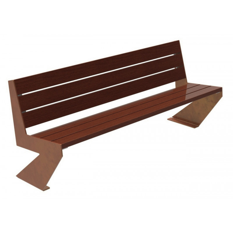 Banc acier et bois extérieur Damas aménagement extérieur