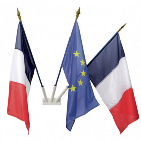 Ecusson porte-drapeaux personnalisé Liberté Egalité Fraternité