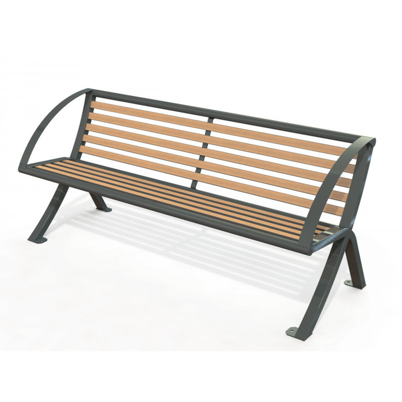 Banc public lames compact Bergamotier aménagement extérieur