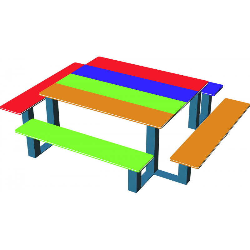 Table pique nique extérieur Arc en ciel 