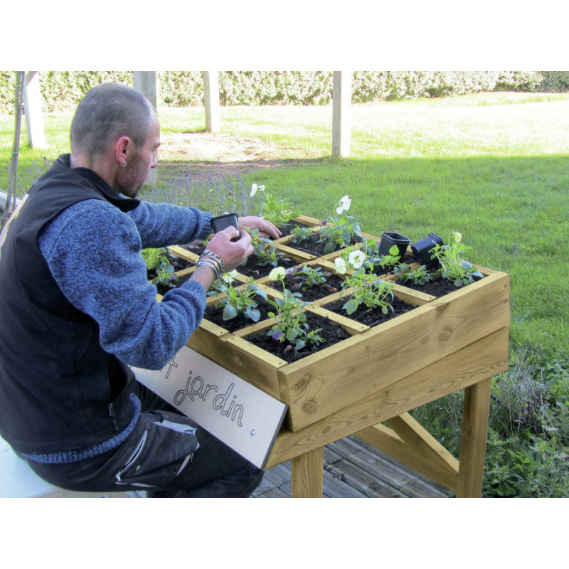 Carré potager en bois Petit jardin aménagement extérieur - SÉMIO