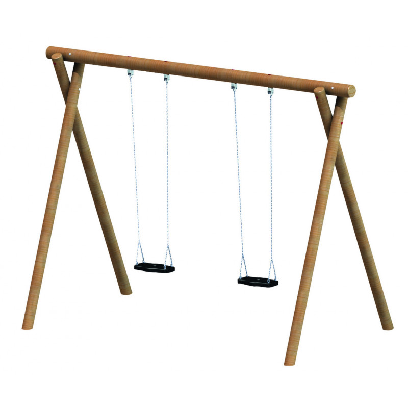 Portique bois 2 balançoires Rustique Portique bois 2 balançoires Rustique