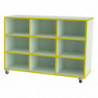9 cases sur roulettes