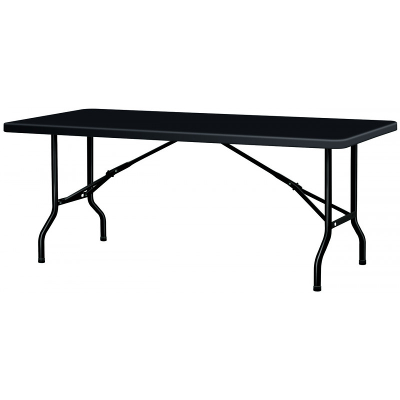 Table polyéthylène pliante rectangulaire noir Table polyéthylène pliante rectangulaire noir