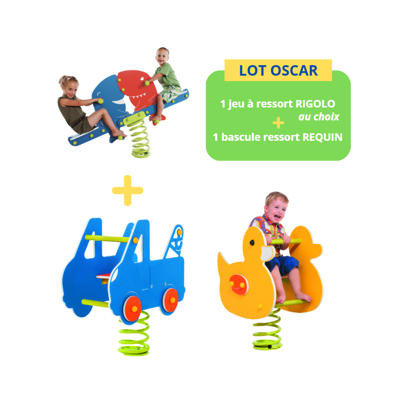 Offre SEMIO: Lot OSCAR : 1 bascule Requin + 1 jeu Rigolo au choix Offre SEMIO: Lot OSCAR : 1 bascule Requin + 1 jeu Rigolo au choix