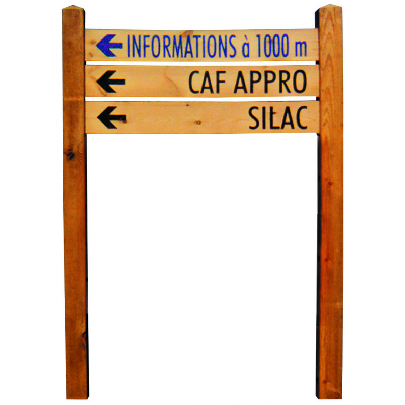 Latte signalétique en bois signalisation