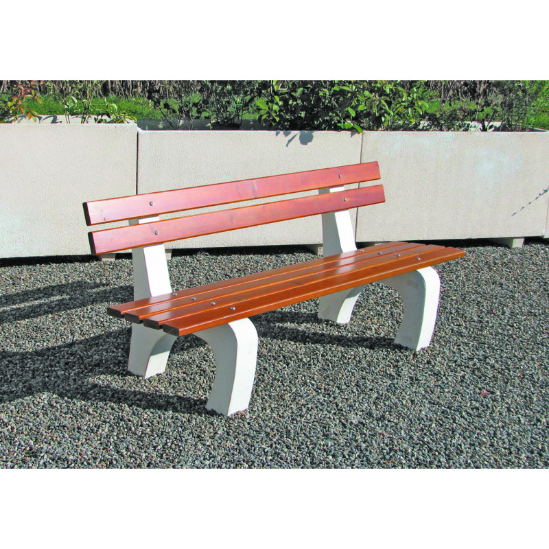 Banc extérieur bois et béton Loure aménagement extérieur Banc extérieur bois et béton Loure aménagement extérieur