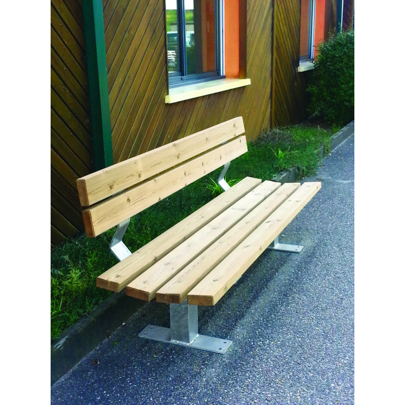 Banc urbain en pin Indigotier aménagement extérieur Banc urbain en pin Indigotier aménagement extérieur