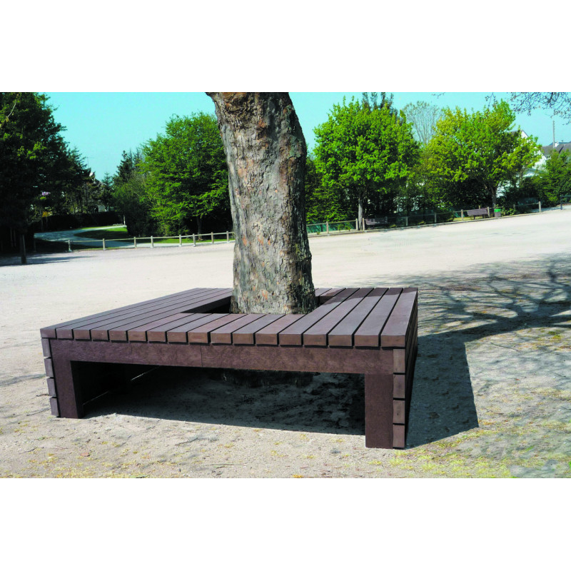Banc tour d'arbre recyclé Iroko aménagement extérieur Banc tour d'arbre recyclé Iroko aménagement extérieur