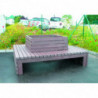 Banc tour d'arbre recyclé Iroko aménagement extérieur
