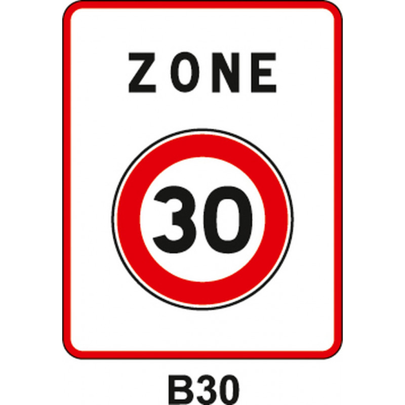 Panneau de signalisation d'obligation Zone 30 Type B signalisation Panneau de signalisation d'obligation Zone 30 Type B signalisation