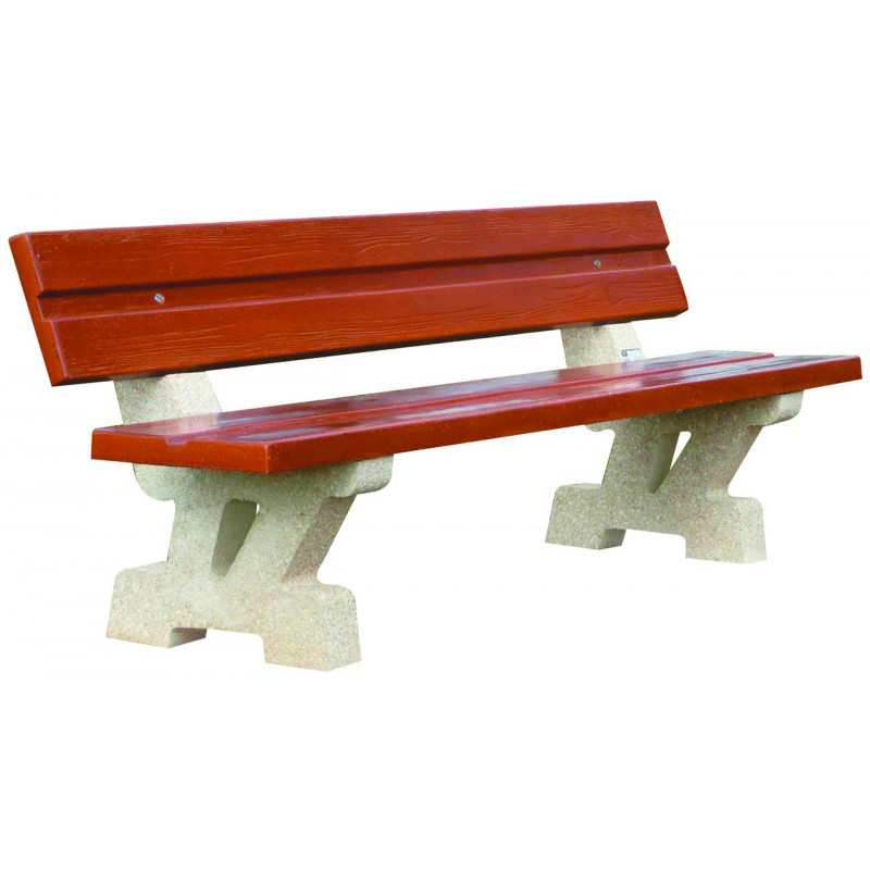 Banc béton aspect bois Kava aménagement extérieur Banc béton aspect bois Kava aménagement extérieur