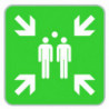 Panneau point de rassemblement signalisation