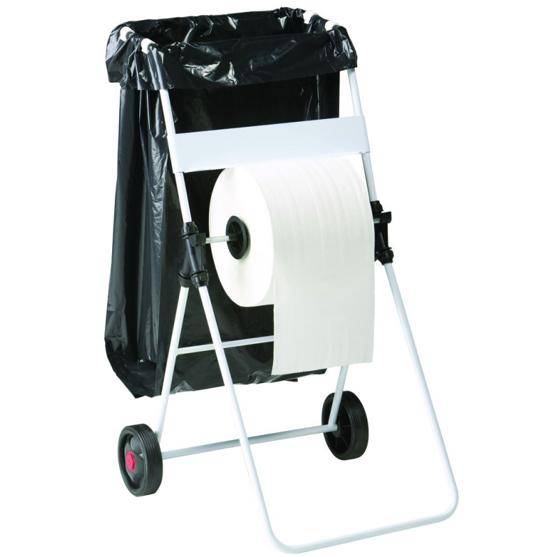 Dérouleur Bobino papier sur pied avec lame et support sac technique