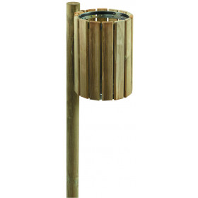 Poteau bois pour corbeille...