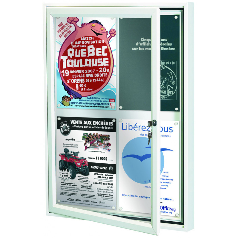 Vitrine extérieure 1 porte Claris communication