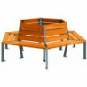 Banc tour d'arbre bois et acier Guitare aménagement extérieur