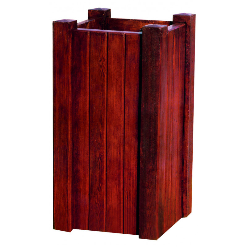 Corbeille béton aspect bois Kalmie aménagement extérieur