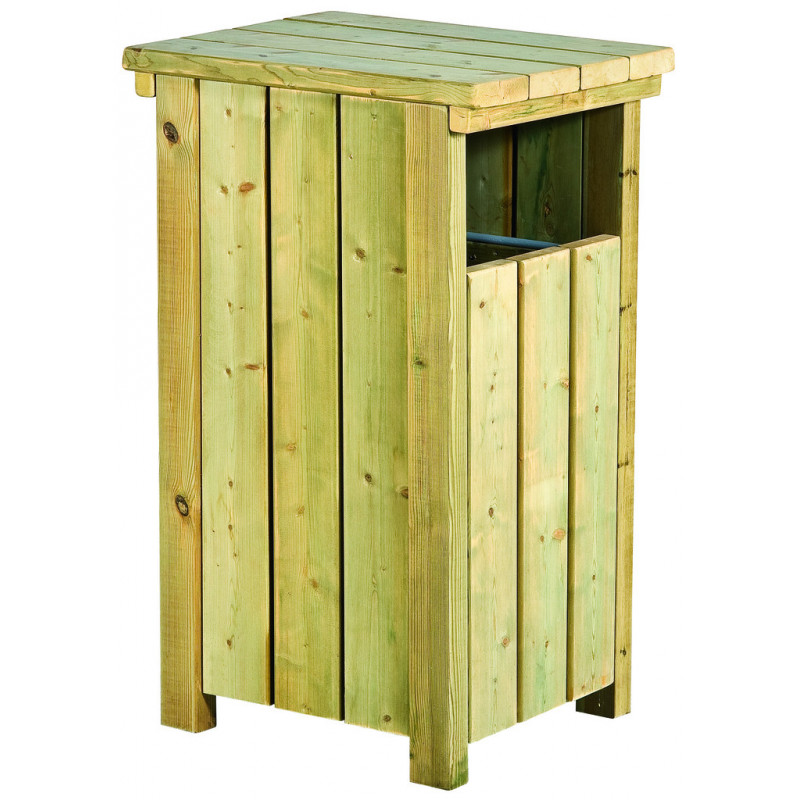 2 corbeilles de rue Bois + 2 seaux