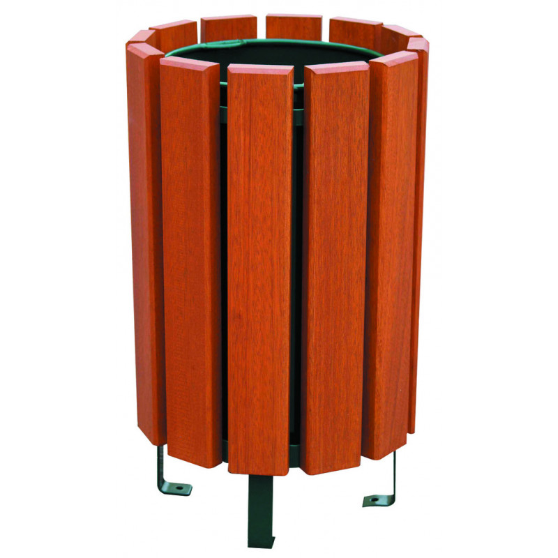 2 corbeilles publiques en bois Vanillier