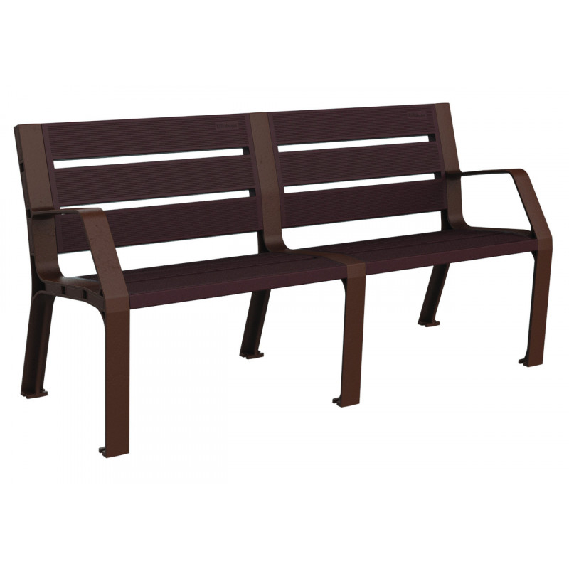 banc urbain plastique avec accoudoirs