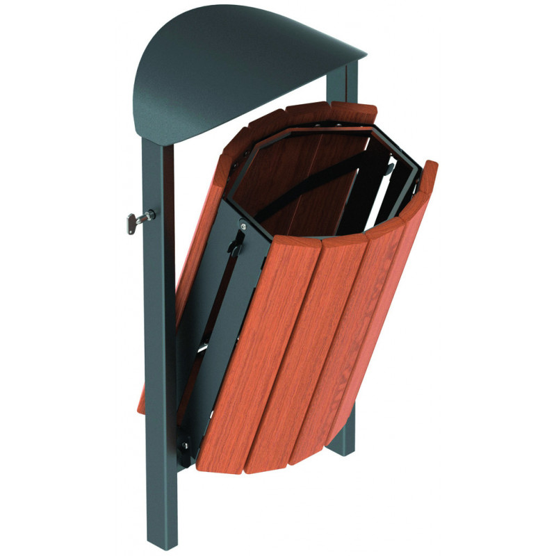 corbeille urbaine bois acier