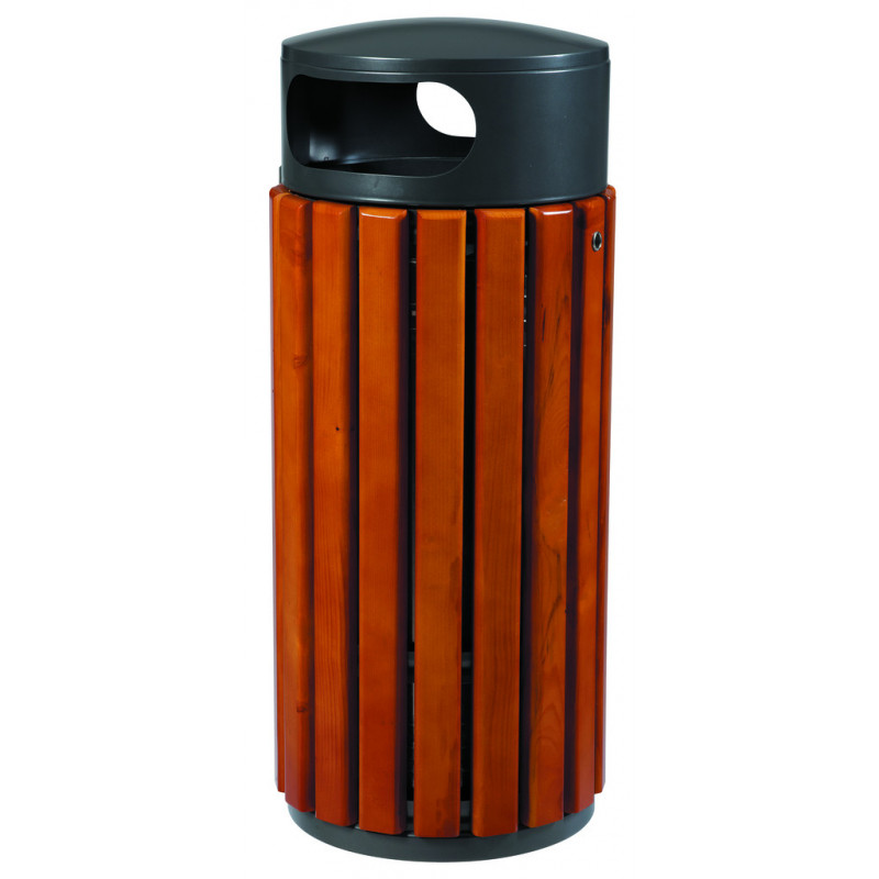 corbeille de rue bois acier