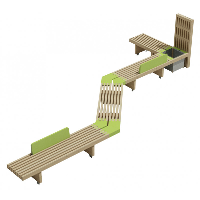 Banc modulable bois