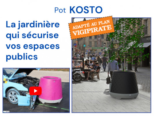 Pot jardinière béton Kosto : une solution pour sécuriser vos espaces publics !